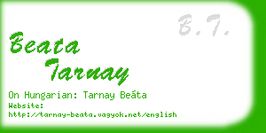 beata tarnay business card